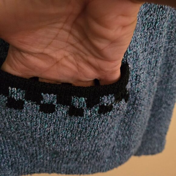 South Cotton Vintage Hand Loomed In Bolivia Full Zip Cardigan Sweater Size M - Picture 4 of 5